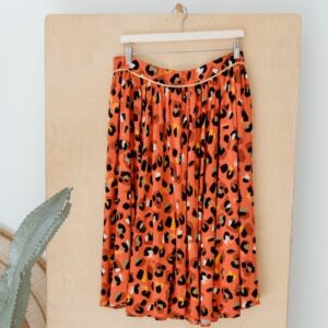 Orange Gathered Skirt